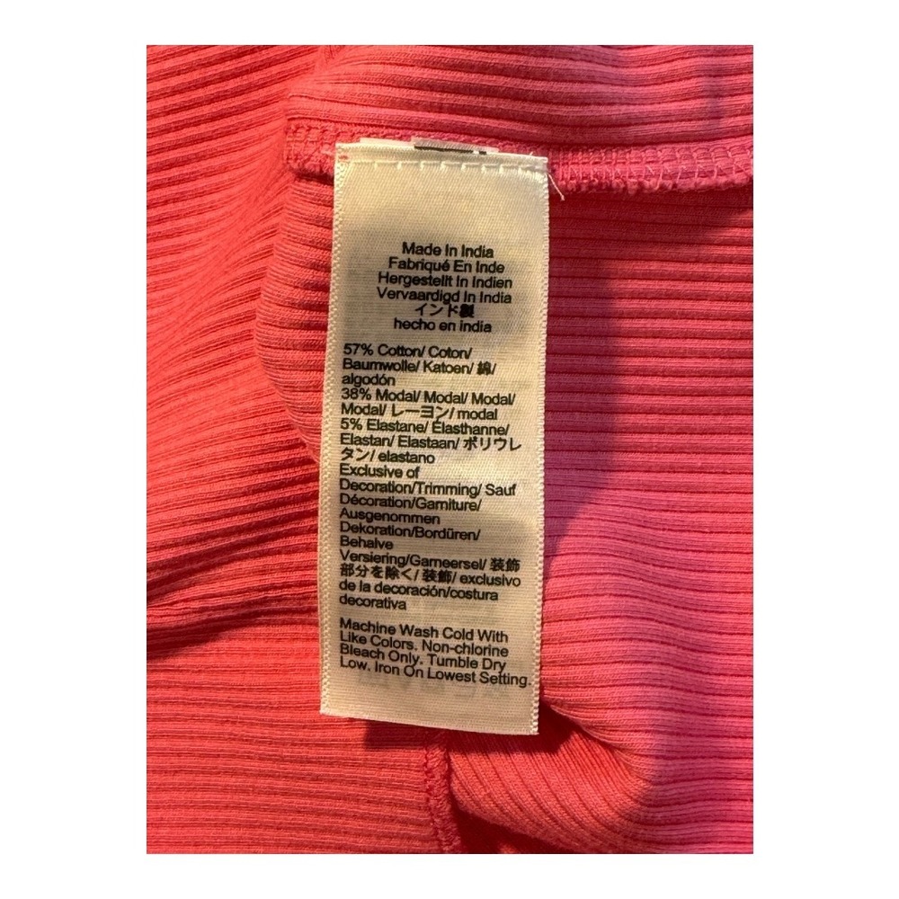 Crewcuts Pink Ribbed Tank Top Little Girls Size Large 10-11 Orange Heart Trim - Picture 4 of 4